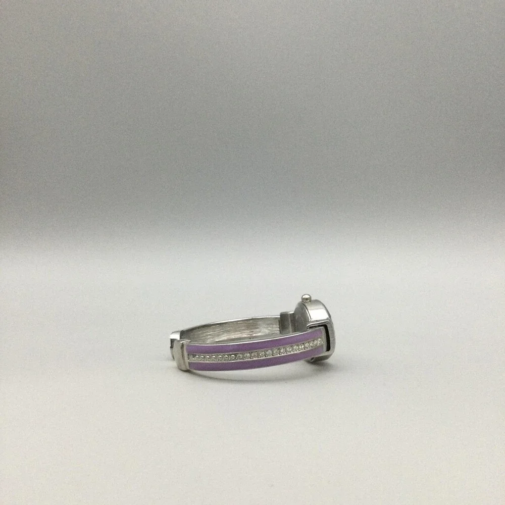 Xavier Womens Watch 20mm Oval Dial Faceted Crystal Purple Cuff Band New Battery
